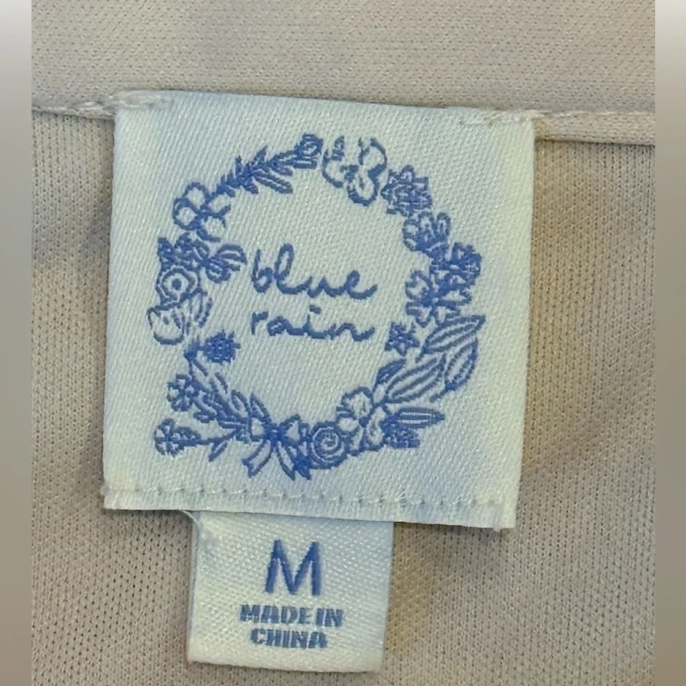 Blue Rain Floral Chiffon Tiered Ruffle Skort Cream Pink Floral Size M
